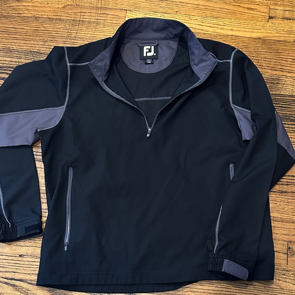 FootJoy Black and Gray Quarter-Zip Pullover